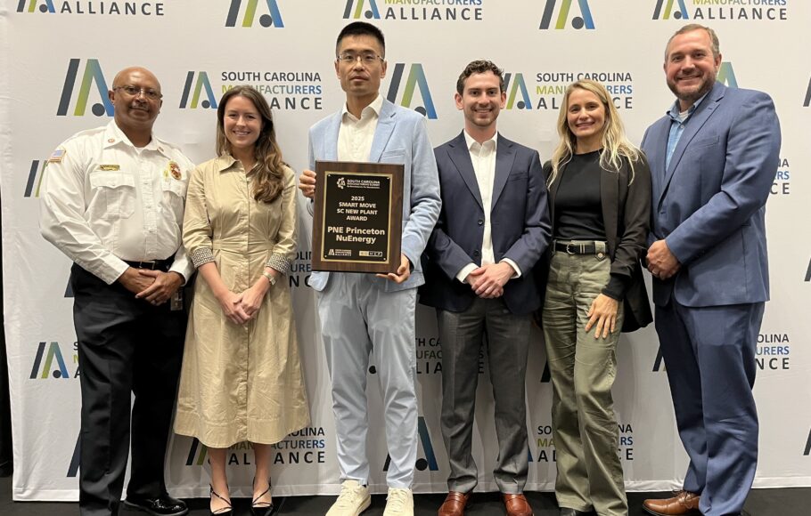 Princeton NuEnergy Receives “2025 Smart Move SC New Plant Award” from South Carolina Manufacturers Alliance and South Carolina Manufacturing Extension Partnership